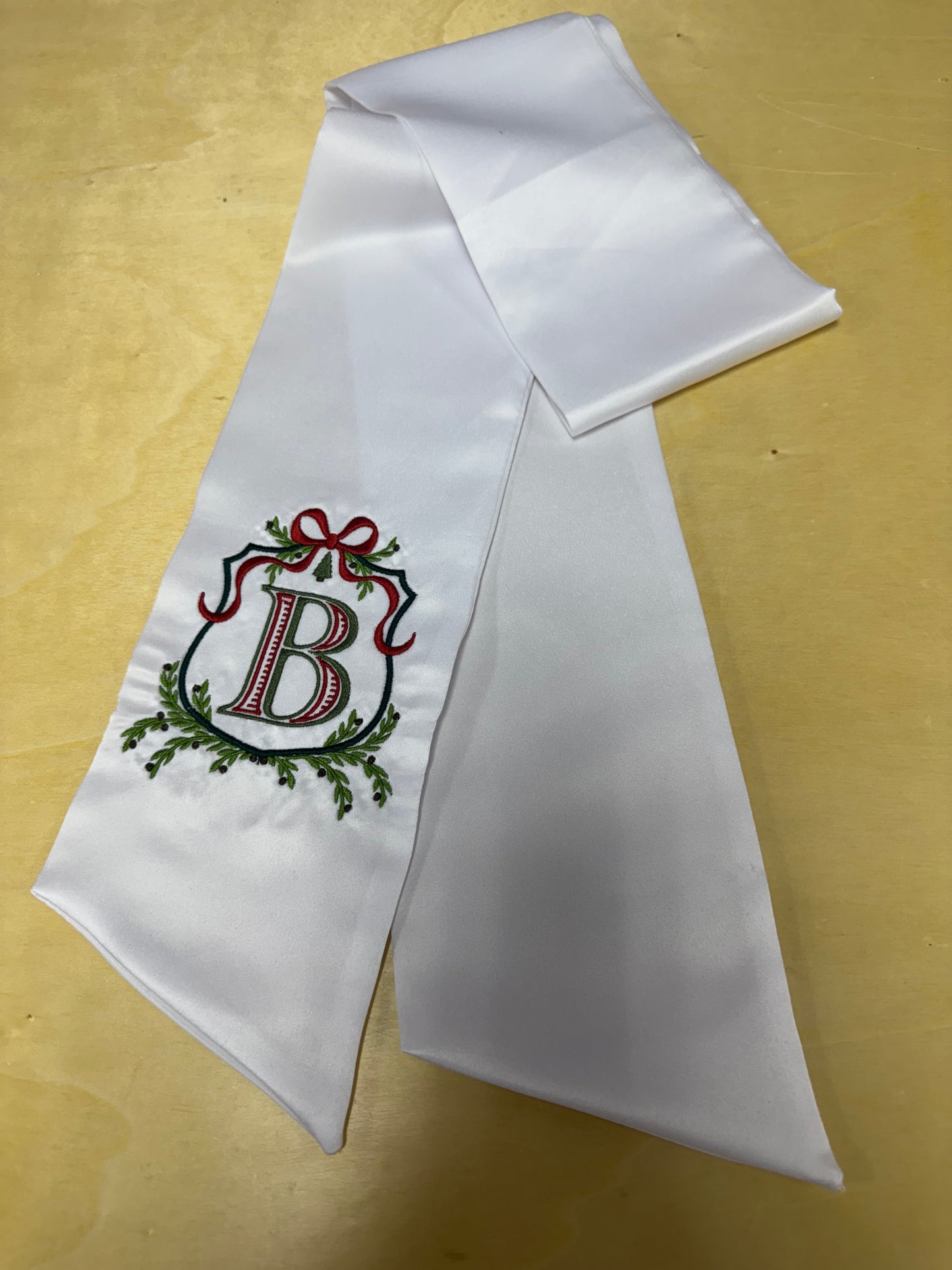 Christmas Wreath Sash