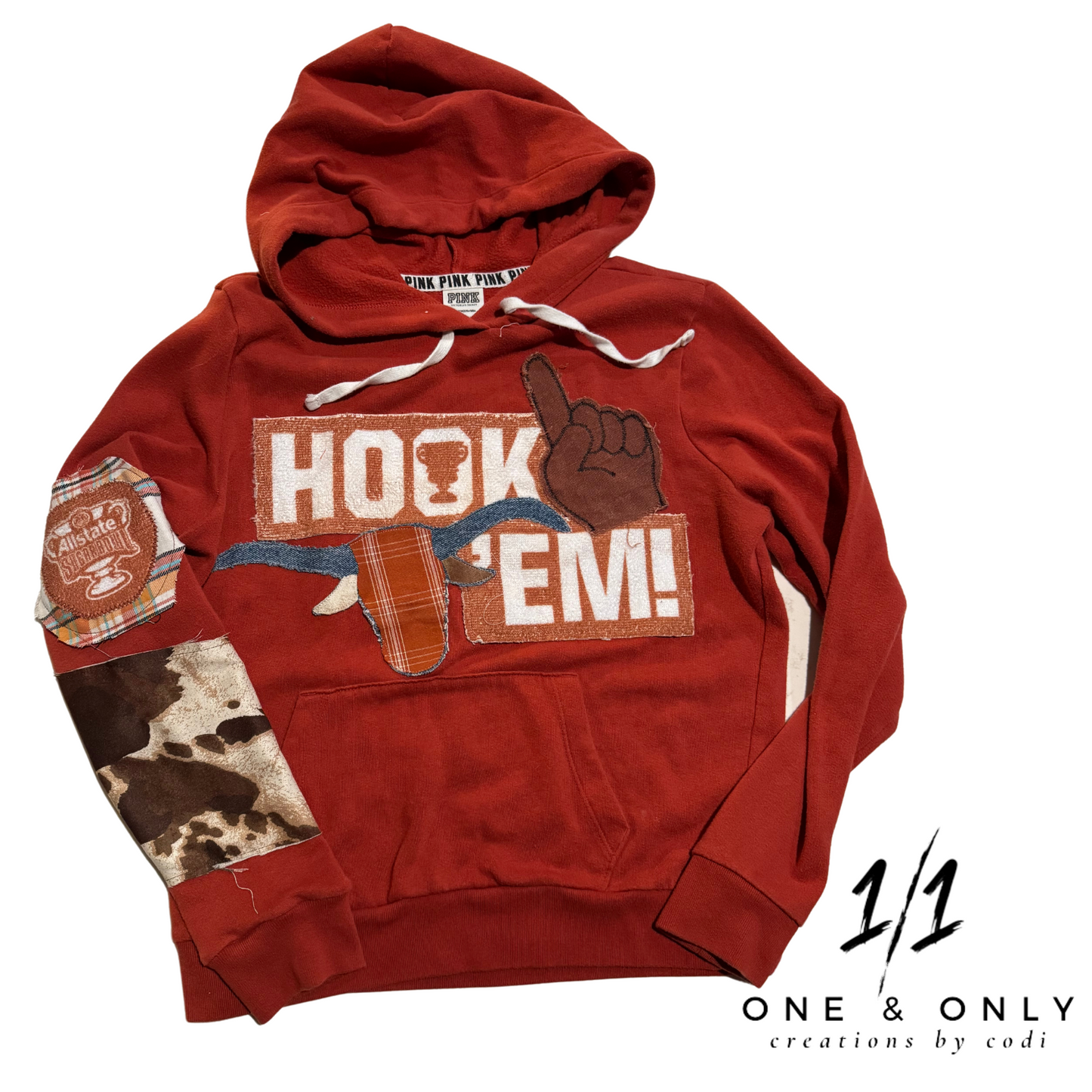 Upcycled Texas Longhorns Patch Hoodie - Women’s Small, One of a Kind