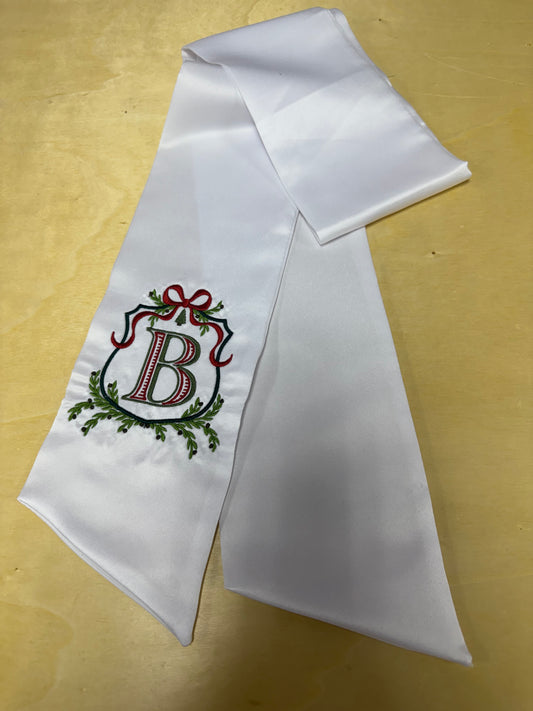 Christmas Wreath Sash