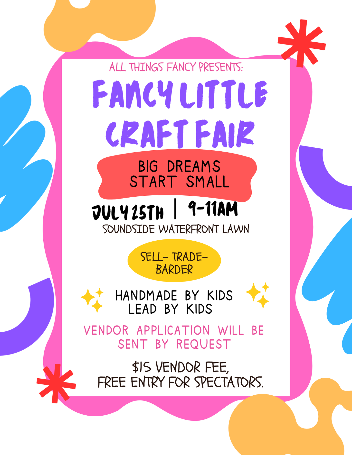 Fancy Little Craft Fair Registration Fee