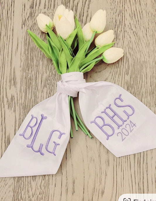 Homecoming Bouquet Sash – Custom Monogrammed