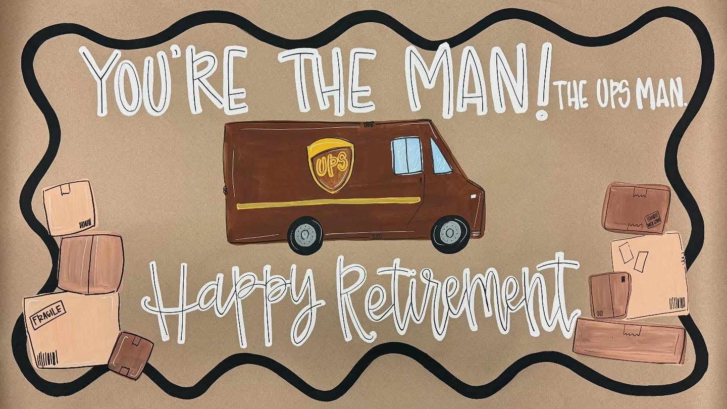 Hand painted birthday banner