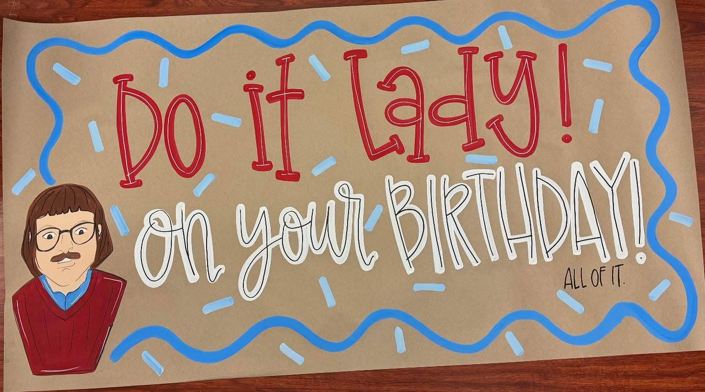 Hand painted birthday banner