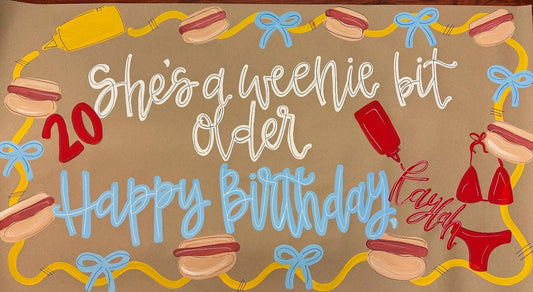 Hand painted birthday banner