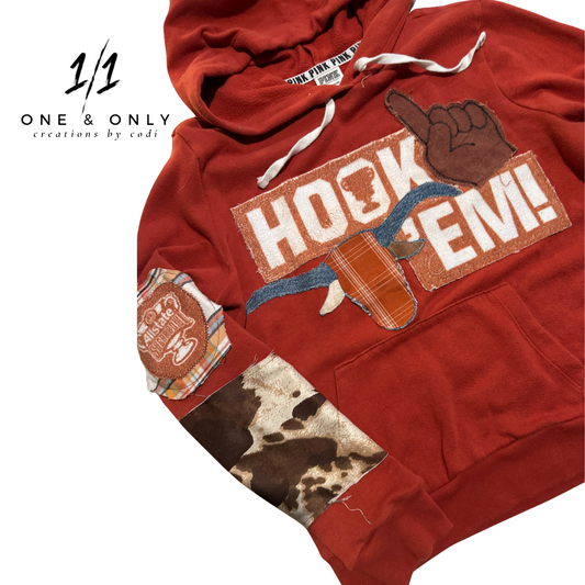 Upcycled Texas Longhorns Patch Hoodie - Women’s Small, One of a Kind