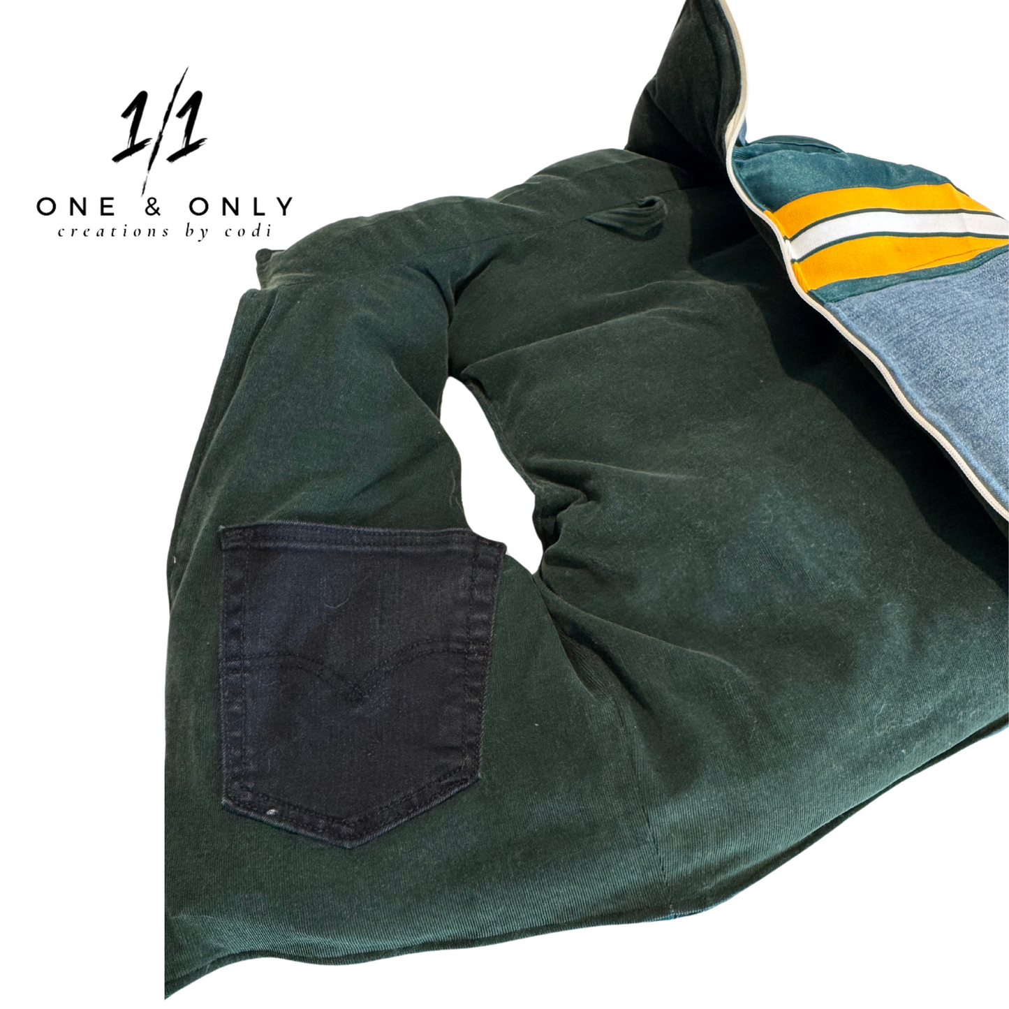 Upcycled Green Bay Packers Puffer Vest - Size Medium